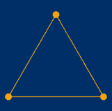 orange triangle representing three connections